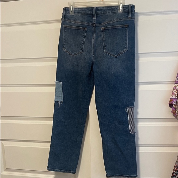 Vigoss Women's Blue Patchwork Straight Leg Jeans - Picture 4 of 7